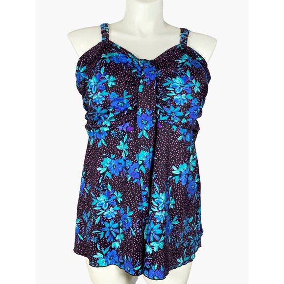 Swimsuits For All Womens Plus Size 30 Wireless Tankini Swim Top - Picture 1 of 7